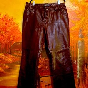 Leather jeans in excellent condition.
